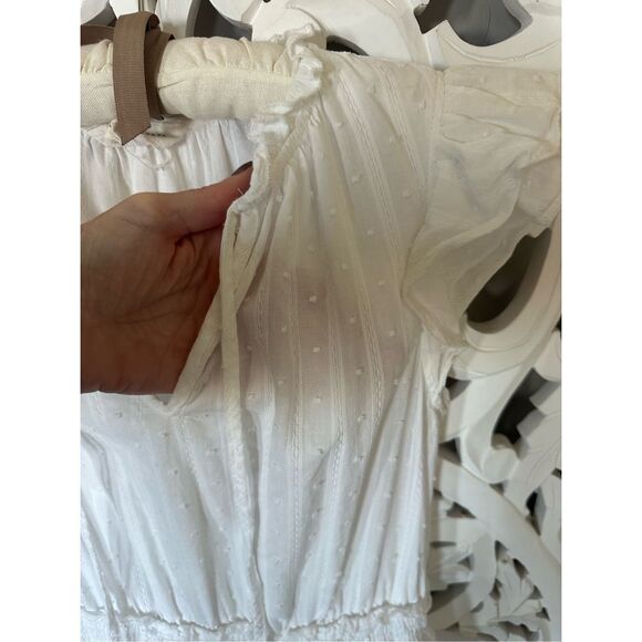 White Summer Ruffle Sleeve Dress - Picture 2 of 9
